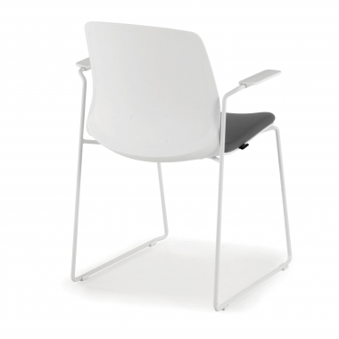 chaise de conference blanc gris chaise avec accoudoirs tissu accoudoirs fixes 7