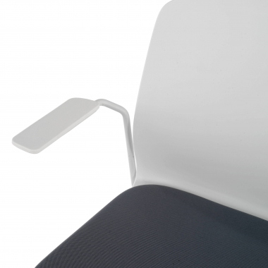 chaise de conference blanc gris chaise avec accoudoirs tissu accoudoirs fixes 6
