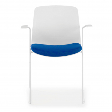 chaise de conference blanc bleu chaise avec accoudoirs tissu accoudoirs fixes 3