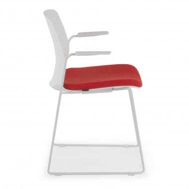 chaise de conference blanc rouge chaise avec accoudoirs tissu accoudoirs fixes 3