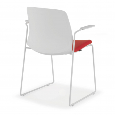 chaise de conference blanc rouge chaise avec accoudoirs tissu accoudoirs fixes 7