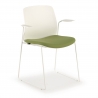 Chaise de Conference Swing, avec accoudoirs, empilable, siège rembourré