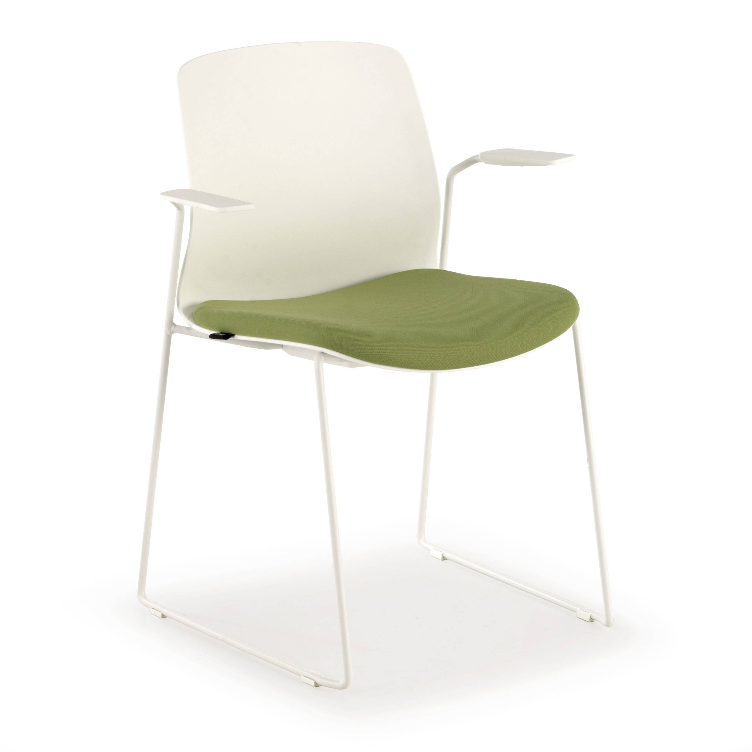 Chaise de Conference Swing, avec accoudoirs, empilable, siège rembourré
