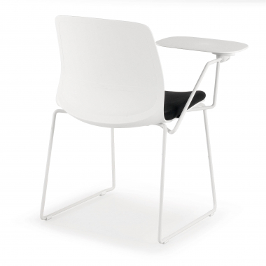 chaise avec tablette blanc noir chaise avec tablette d ecriture tissu sans accoudoirs 7