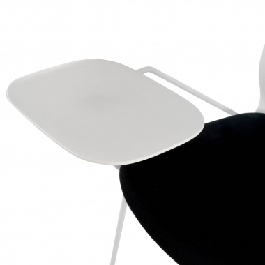 chaise avec tablette blanc noir chaise avec tablette d ecriture tissu sans accoudoirs 5