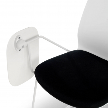 chaise avec tablette blanc noir chaise avec tablette d ecriture tissu sans accoudoirs 8