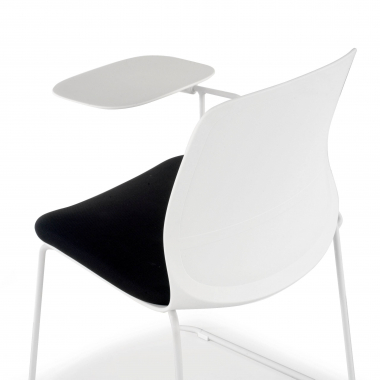 chaise avec tablette blanc noir chaise avec tablette d ecriture tissu sans accoudoirs 9