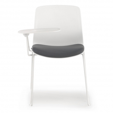 chaise avec tablette blanc gris chaise avec tablette d ecriture tissu sans accoudoirs 3