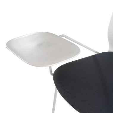 chaise avec tablette blanc gris chaise avec tablette d ecriture tissu sans accoudoirs 5