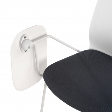 chaise avec tablette blanc gris chaise avec tablette d ecriture tissu sans accoudoirs 4