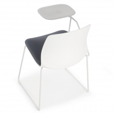 chaise avec tablette blanc gris chaise avec tablette d ecriture tissu sans accoudoirs 9