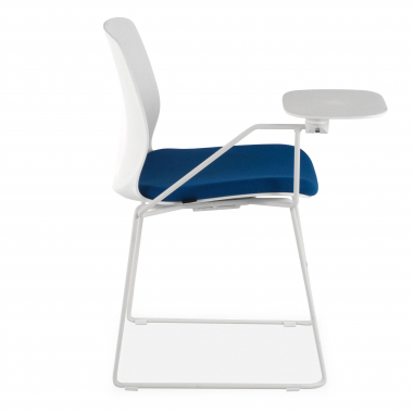 chaise avec tablette blanc bleu chaise avec tablette d ecriture tissu sans accoudoirs 4