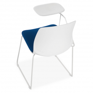 chaise avec tablette blanc bleu chaise avec tablette d ecriture tissu sans accoudoirs 9