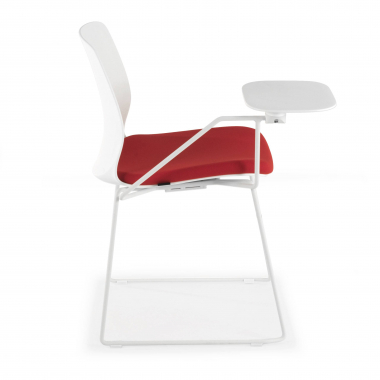 chaise avec tablette blanc rouge chaise avec tablette d ecriture tissu sans accoudoirs 4
