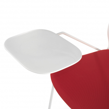 chaise avec tablette blanc rouge chaise avec tablette d ecriture tissu sans accoudoirs 5