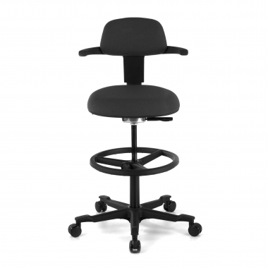 tabouret ergonomique noir erghos tissu sans accoudoirs 3