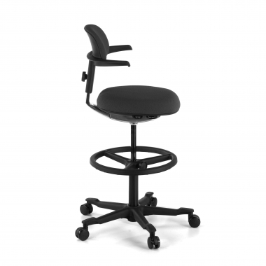 tabouret ergonomique noir erghos tissu sans accoudoirs 4