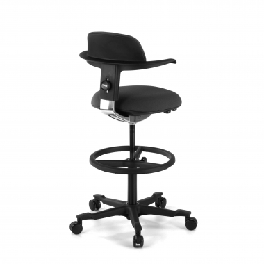 tabouret ergonomique noir erghos tissu sans accoudoirs 6