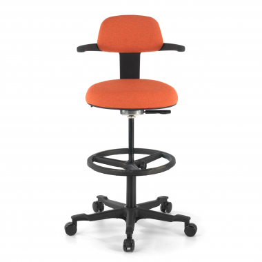tabouret ergonomique orange erghos tissu sans accoudoirs 3