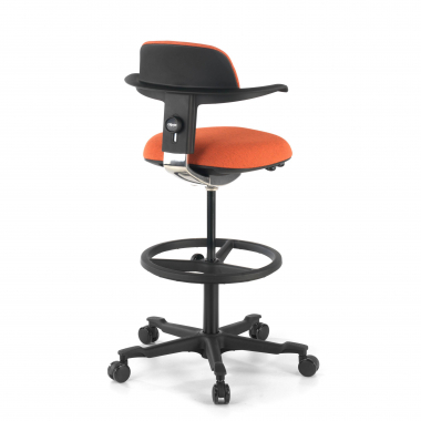 tabouret ergonomique orange erghos tissu sans accoudoirs 6