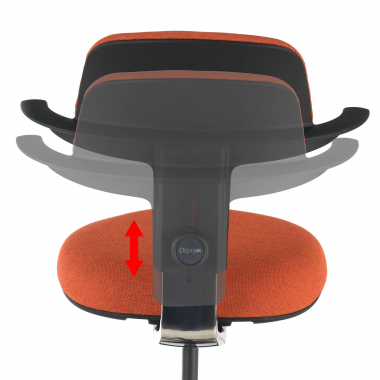 tabouret ergonomique orange erghos tissu sans accoudoirs 5