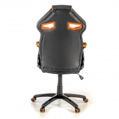 chaise gaming orange similicuir simil cuir accoudoirs fixes 8