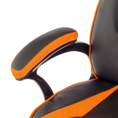 chaise gaming orange similicuir simil cuir accoudoirs fixes 4