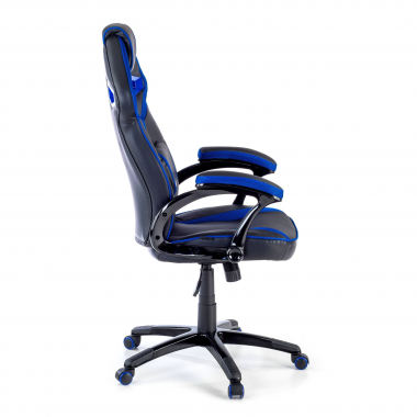 chaise gaming bleu similicuir simil cuir accoudoirs fixes 7