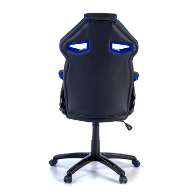 chaise gaming bleu similicuir simil cuir accoudoirs fixes 8
