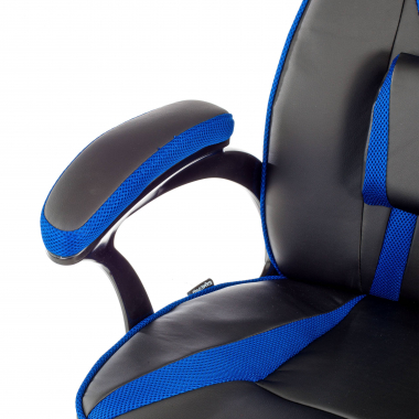 chaise gaming bleu similicuir simil cuir accoudoirs fixes 4