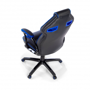 chaise gaming bleu similicuir simil cuir accoudoirs fixes 6