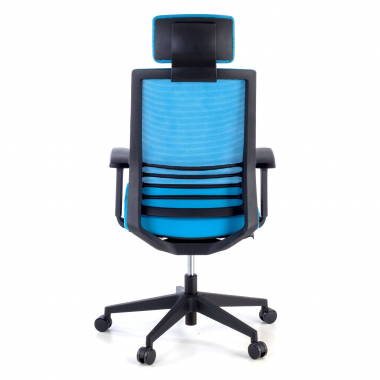 chaise de bureau bleu avec appui tete maille accoudoirs reglables 1d soutien lombaire appui tete 7