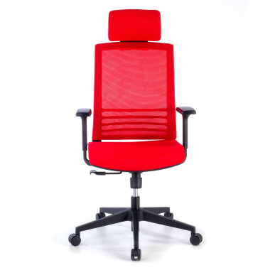 chaise de bureau rouge avec appui tete maille accoudoirs reglables 1d soutien lombaire appui tete 5