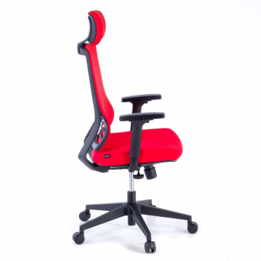 chaise de bureau rouge avec appui tete maille accoudoirs reglables 1d soutien lombaire appui tete 4