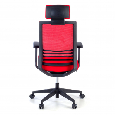 chaise de bureau rouge avec appui tete maille accoudoirs reglables 1d soutien lombaire appui tete 3