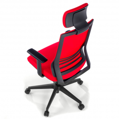 chaise de bureau rouge avec appui tete maille accoudoirs reglables 1d soutien lombaire appui tete 8