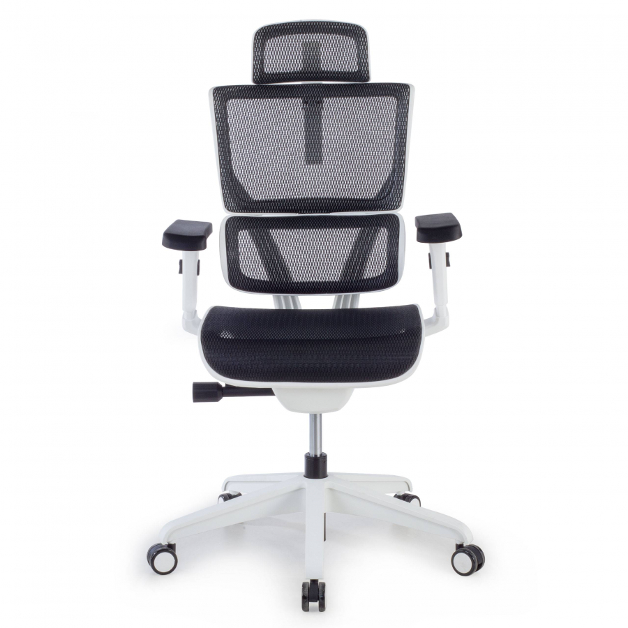 Chaise de Bureau avec appuie-tête Vision white, en maille