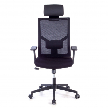 chaise de bureau noir structure noire maille accoudoirs reglables 1d soutien lombaire appui tete 4