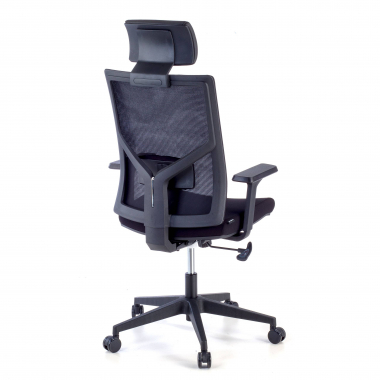 chaise de bureau noir structure noire maille accoudoirs reglables 1d soutien lombaire appui tete 7