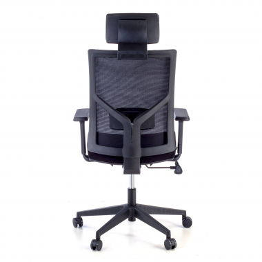 chaise de bureau noir structure noire maille accoudoirs reglables 1d soutien lombaire appui tete 6