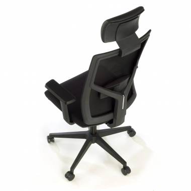 chaise de bureau noir structure noire maille accoudoirs reglables 1d soutien lombaire appui tete 9
