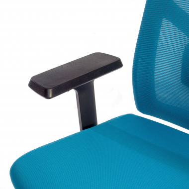 chaise de bureau bleu structure noire maille accoudoirs reglables 1d soutien lombaire appui tete 7