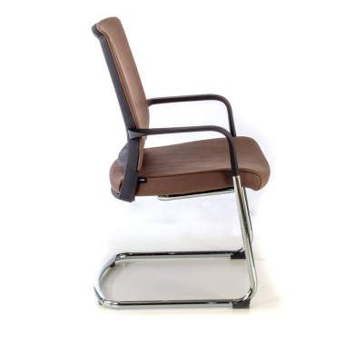 chaise de conference marron similicuir simil cuir accoudoirs fixes 4
