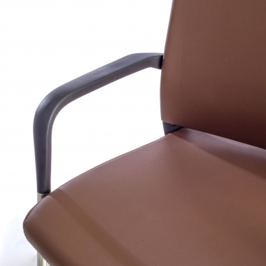 chaise de conference marron similicuir simil cuir accoudoirs fixes 7