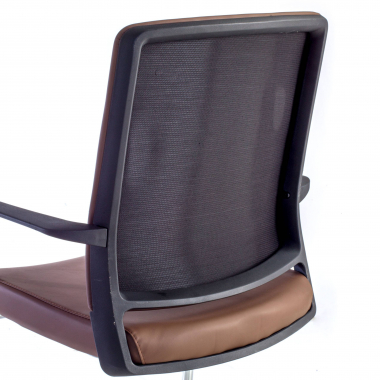 chaise de conference marron similicuir simil cuir accoudoirs fixes 5