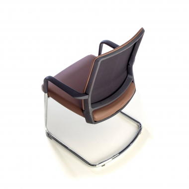 chaise de conference marron similicuir simil cuir accoudoirs fixes 9