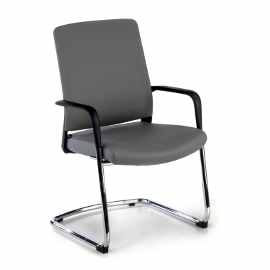 chaise de conference gris similicuir simil cuir accoudoirs fixes 1
