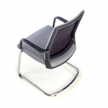 chaise de conference gris similicuir simil cuir accoudoirs fixes 9