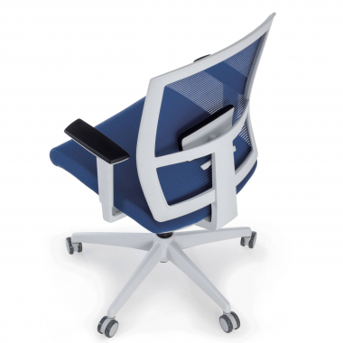 chaise ergonomique blanc bleu structure blanche maille accoudoirs reglables 1d soutien lombaire 9