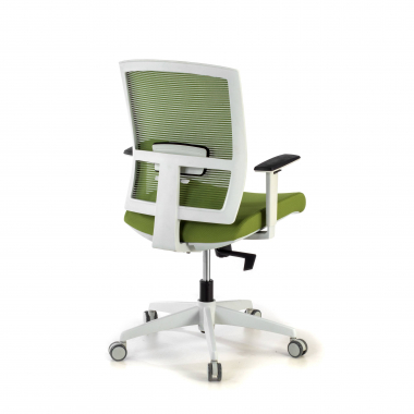 chaise ergonomique blanc vert structure blanche maille accoudoirs reglables 1d soutien lombaire 5